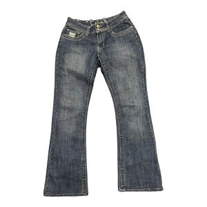 Red Rivet Boot Cut Bandana Rhinestone Pocket Medium Wash Denim Jeans Size 13